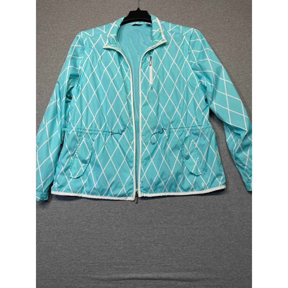 Women's Izod Golf Jacket XL Blue White